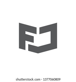 abstract letters fm simple geometric logo vector