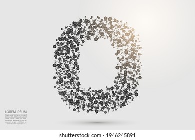 Abstract letters font is composed of three-dimensional triangles, lines, dots and spider webs of connections. Vector illustration eps 10.