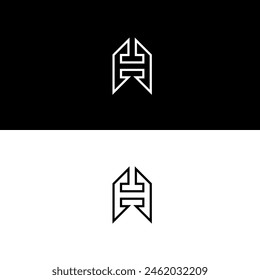 abstract letters h geometric logo vector
