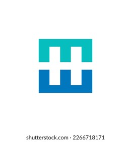 Letras abstractas H, iniciales de moda Modelo vectorial de diseño de logotipo MW