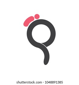abstract letters iq lines logo vector