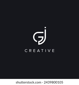 Abstract Letters JG GJ Creative Logo Initial Based Monogram Icon Vector symbol.