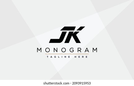 Abstract Letters JK Logo Design Vector Template. Initial Letters JK Logo Design