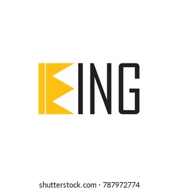 abstract letters king with crown logo vector