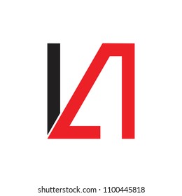 abstract letters la or n geometric design logo