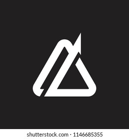 abstract letters la triangle arrow logo vector