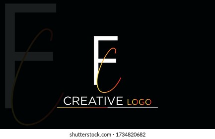 Letras abstractas logo CF, FC, C y F
