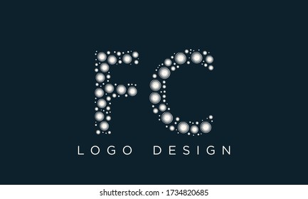 Letras abstractas logo CF, FC, C y F

