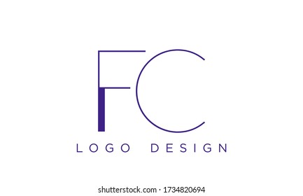 Logo für abstrakte Buchstaben CF, FC, C und F
