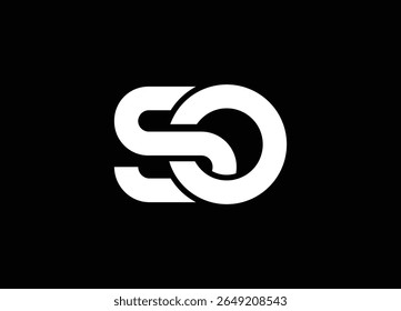 Monograma de logotipo de letras abstratas SO