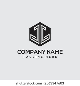 Abstract Letters Logo Monogram JL or LJ in black and white color
