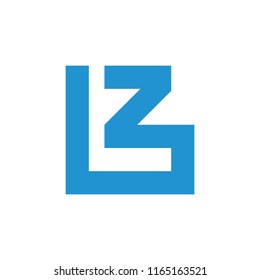 abstract letters lz geometric logo vector