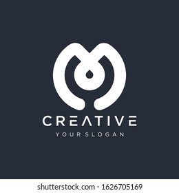 abstract letters M logo design modern monogram and elegant. Initial M logo   in the form of abstract line art. overlapping lines symbol - VECTOR