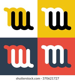 Abstract letters M and W logo template. M, W logo. Letters logo. M, W icon. Business logo template. Vector set