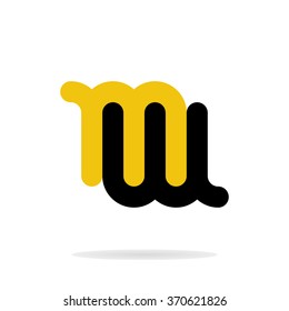 Abstract letters M and W logo template. M, W logo. Letters logo. M, W icon. Business logo template. Vector. Minimal logo. Monogram. Isolated logo