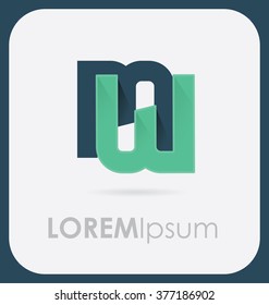 Abstract letters M and W logo vector  template