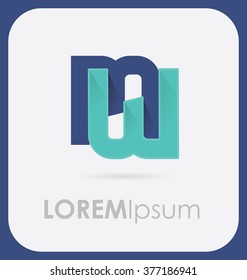 Abstract letters M and W logo vector  template