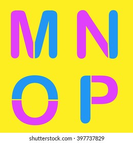 Abstract letters M,N,O,P logo design template,technology,electronics,digital, futuristic vector logo icon logotype.