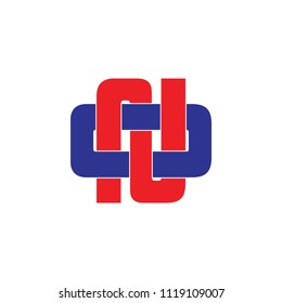 abstract letters n linked circle logo vector