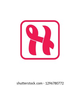 abstract letters nh linked square design logo