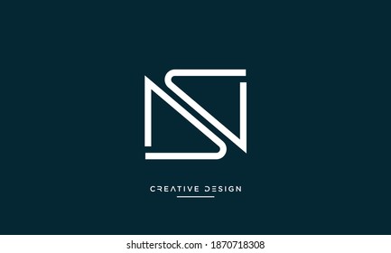 Abstract Letters NS, SN Logo Emblem Monogram Vector Template
