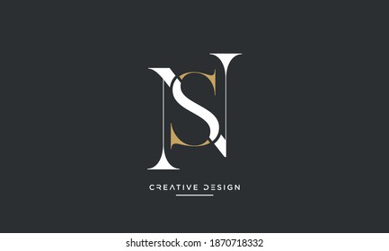 Abstract Letters NS, SN Logo Emblem Monogram Vector Template