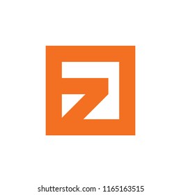 abstract letters oz square geometric  logo vector