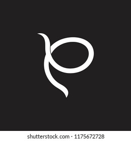 abstract letters p e curves logo vector