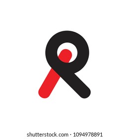 abstract letters p r design logo vector