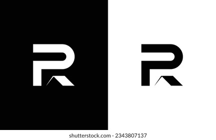 abstract letters p r home logo vector