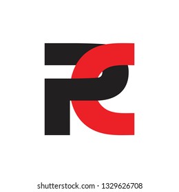 abstract letters pc simple linked logo vector