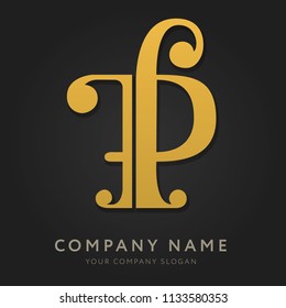 Abstract letters PF logo template. Letters PF logo for business, consulting, finance, agency, and others. Monogram. Vector graphic creative line alphabet symbol.