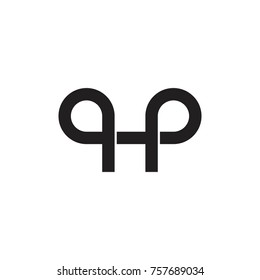 abstract letters pq linked design logo vector