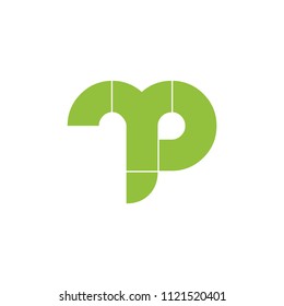 abstract letters pr linked lines logo vector 