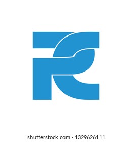 abstract letters rc simple linked logo vector