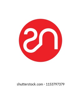 abstract letters rn circle logo vector
