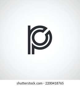 Abstract letters RP, PR, R, P initials monogram logo concept on luxury background.
