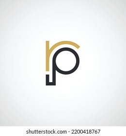 Abstract letters RP, PR, R, P initials monogram logo concept on luxury background.