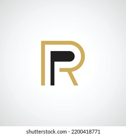 Abstract letters RP, PR, R, P initials monogram logo concept on luxury background.