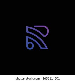 Cartas abstractas RS combinadas en estilo lineal. Diseño del logotipo del vector