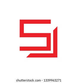 abstract letters s geometric arrow logo vector