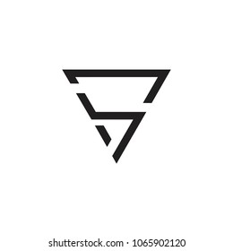 abstract letters s triangle design logo vector