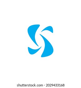 Abstrakte Buchstaben S einzigartiges, einfaches Designsymbol 