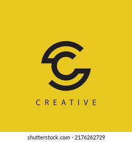 Abstract Letters SC,CS,S,C Logo Monogram icons