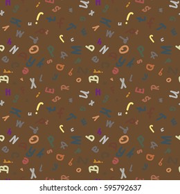 Abstract letters seamless pattern. Backdrop with letters. Lovely background for kids.