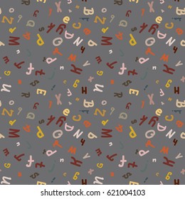 Abstract letters seamless pattern. Backdrop with letters. Lovely background for kids.