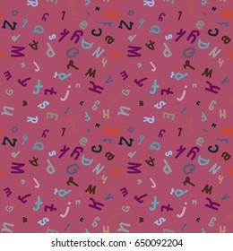 Abstract letters seamless pattern. Backdrop with letters. Lovely background for kids.