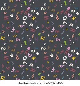 Abstract letters seamless pattern. Backdrop with letters. Lovely background for kids.