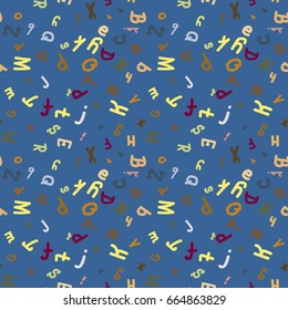 Abstract letters seamless pattern. Backdrop with letters. Lovely background for kids.