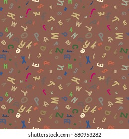 Abstract letters seamless pattern. Backdrop with letters. Lovely background for kids.